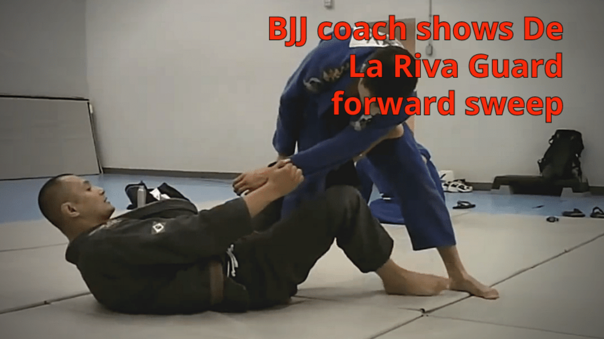 BJJ coach shows De La Riva Guard forward sweep - Infighting
