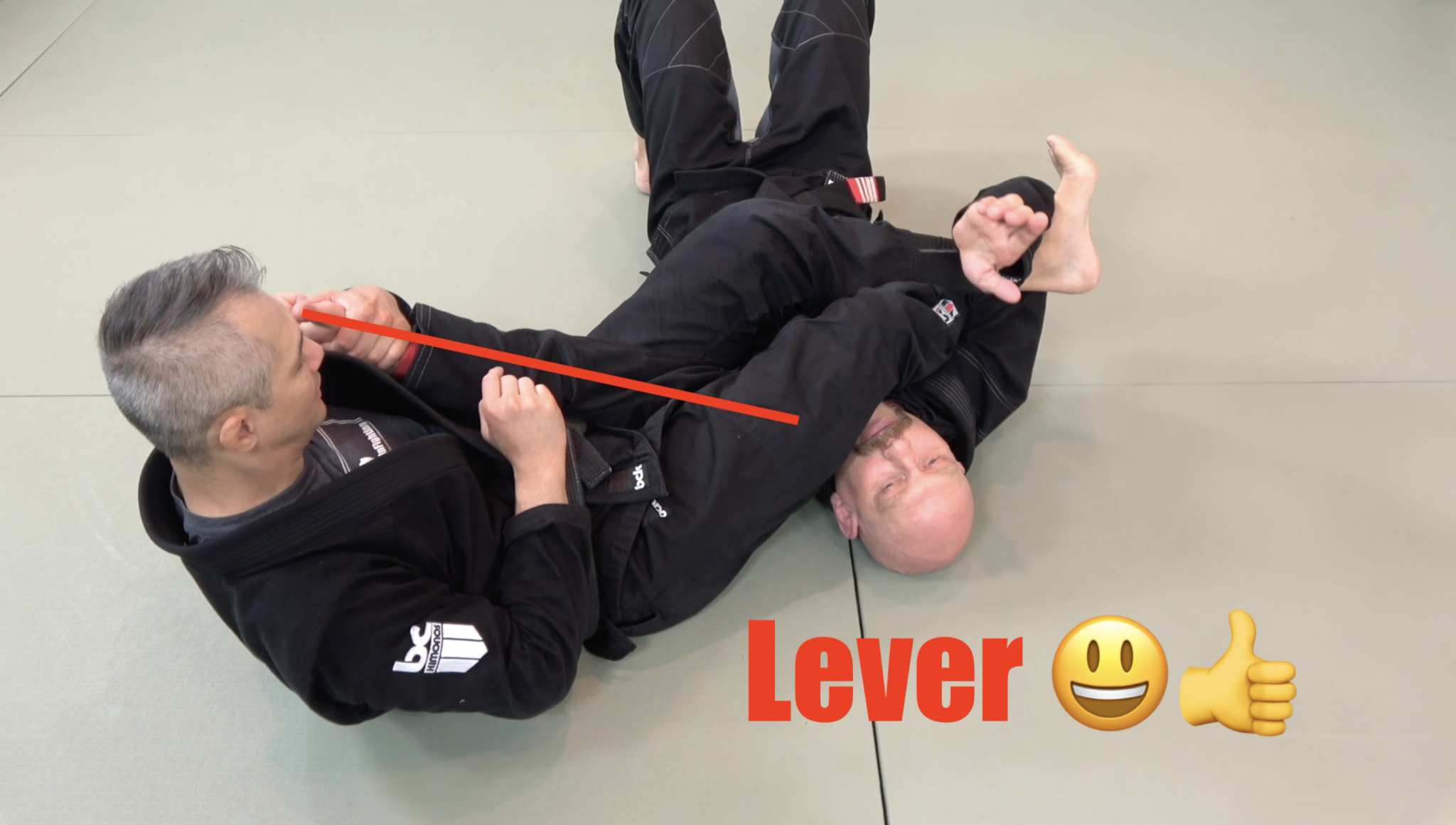 Armbar lever example for BJJ Technique