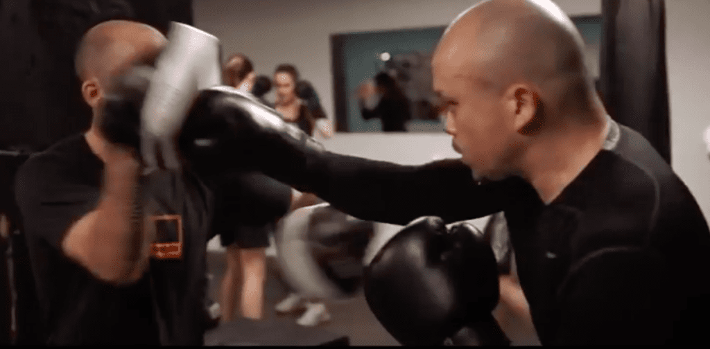 Kickboxing group class at our Vancouver gym