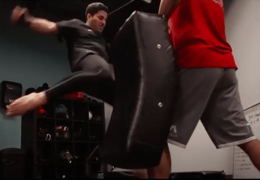 Training kickboxing at our Vancouver gym