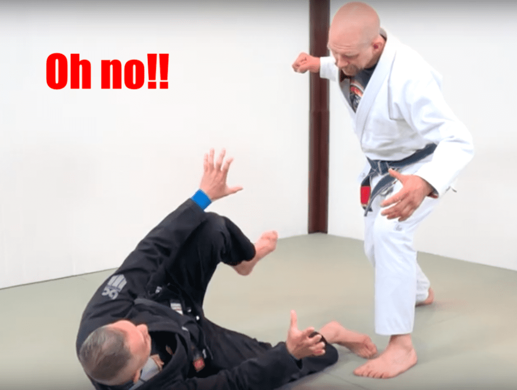BJJ starts when I'm on my back and my partner is standing over me