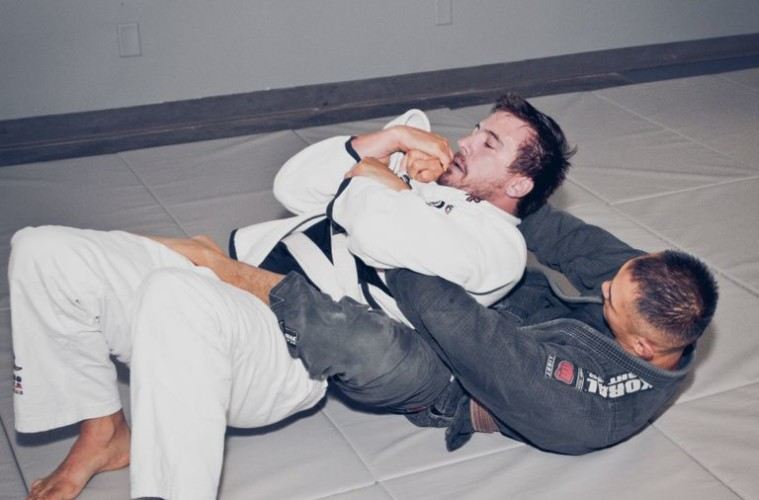 lapel choke from the back in BJJ